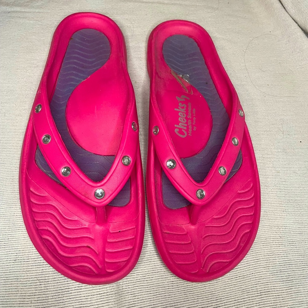 cheeks brand pink flip flop